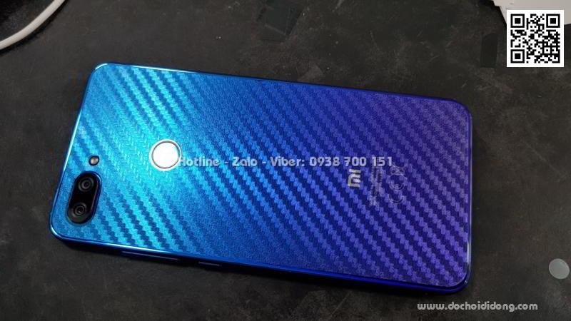 Miếng dán mặt lưng Xiaomi Mi 8 Lite vân carbon