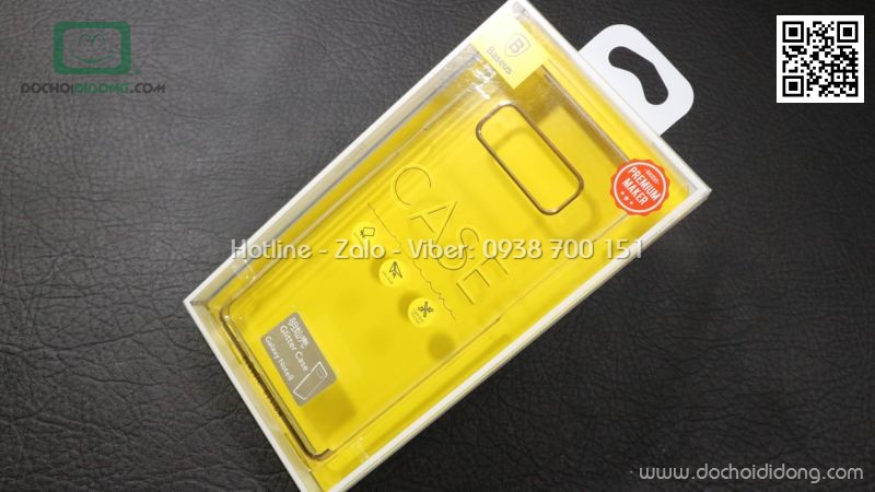 Ốp lưng Samsung Note 8 Baseus Glitter trong suốt viền màu