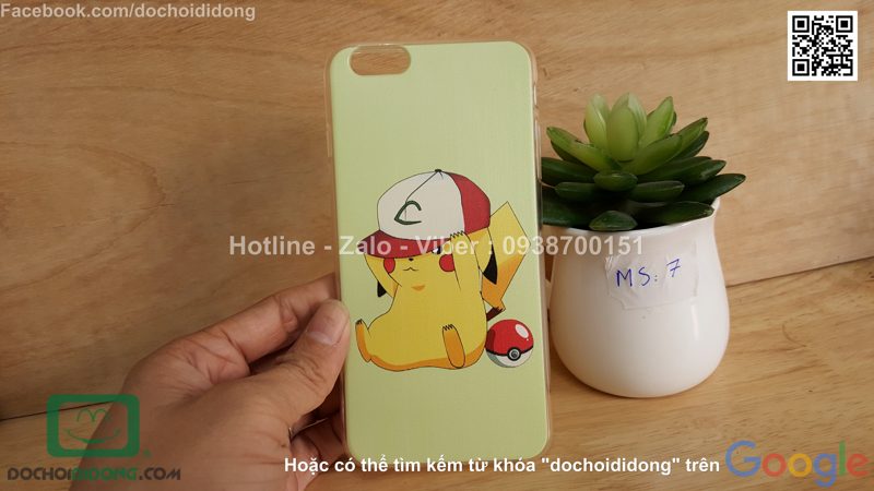 Ốp lưng iPhone 6 6s Plus Pokemon Go dẻo viền trong