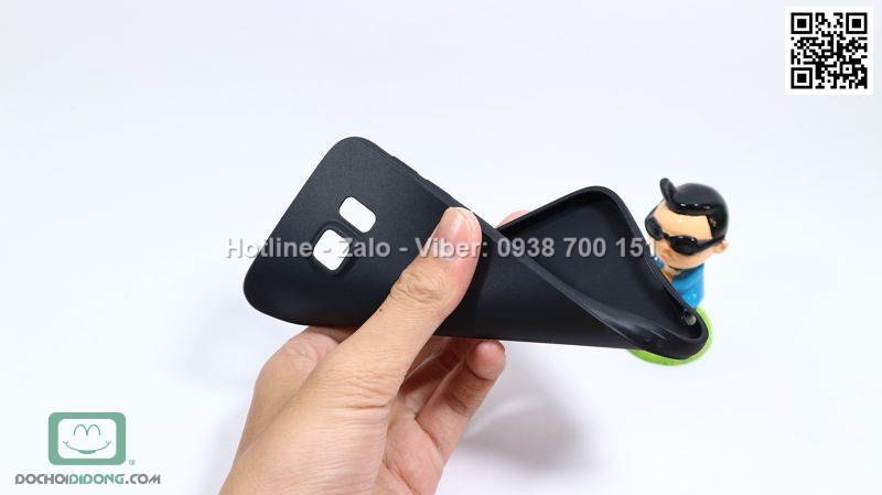 Ốp lưng Samsung Galaxy S6 dẻo nhám đen siêu mỏng bảo vệ camera