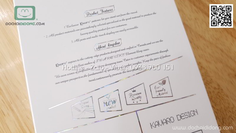 Ốp lưng iPhone X XS Kavaro trong viền màu đính đá