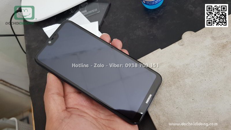 Miếng dán cường lực Nokia 6.1 Plus full màn hình Zacase full keo