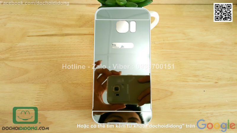 Ốp lưng Samsung Galaxy S7 Edge viền nhôm lưng tráng gương