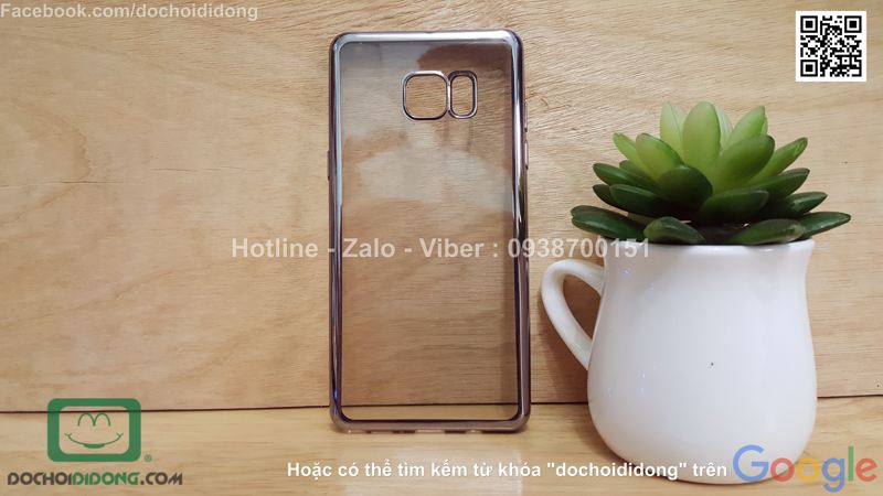 Ốp lưng Samsung Galaxy Note 7 Albizia dẻo trong viền màu