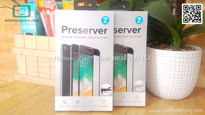 Miếng dán cường lực iPhone 7 8 Plus Jcpal Presever full màn hình 3D chính hãng