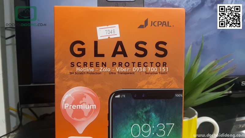 Miếng dán cường lực iPhone X XS Jcpal full màn hình 2.5D chính hãng