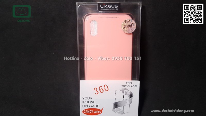 Ốp lưng nam châm iPhone X XS Likgus Candy Series lưng màu