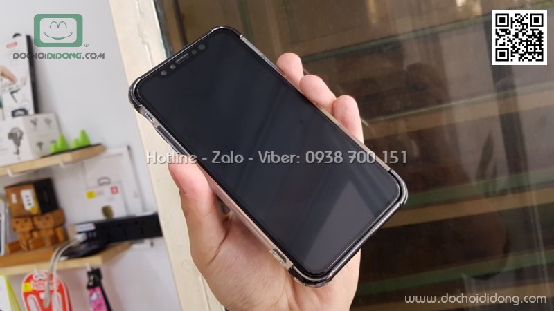 Ốp lưng iPhone X XS Zacase dẻo trong viền màu chống sốc