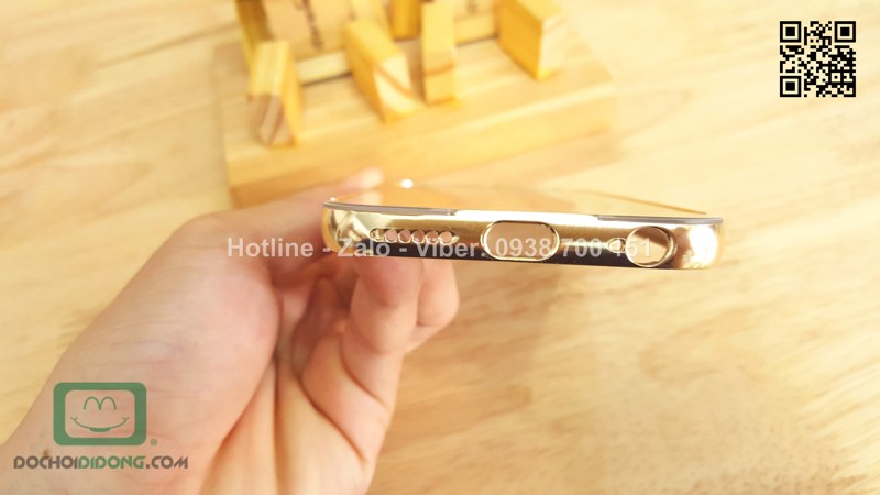 Ốp lưng iPhone 6 6s viền nhôm lưng tráng gương