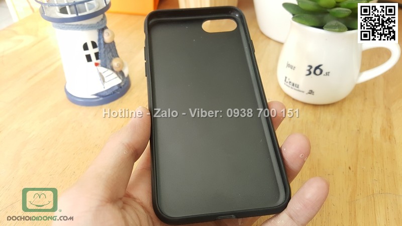 Ốp lưng iPhone 8 Meephone Metal bọc da
