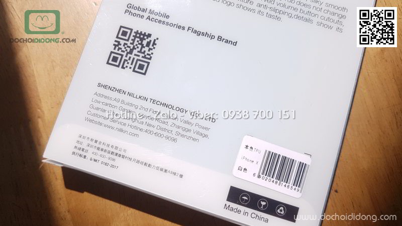 Ốp lưng iPhone XS Nillkin dẻo trong siêu mỏng