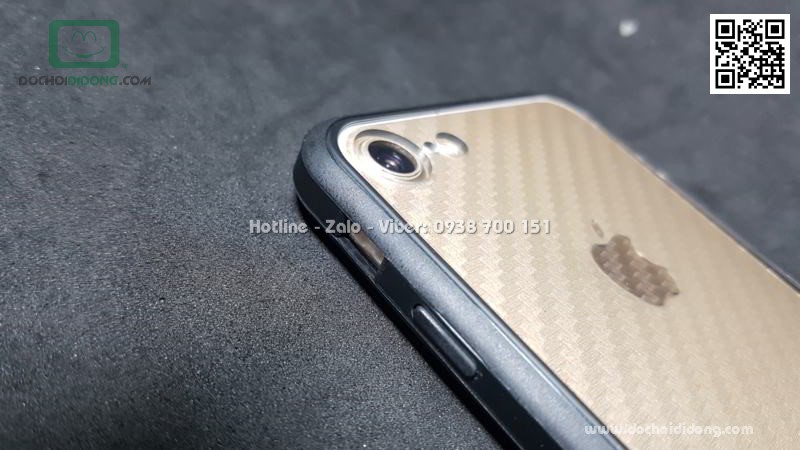 Ốp lưng iPhone 7 8 Sulada lưng kính trong viền màu