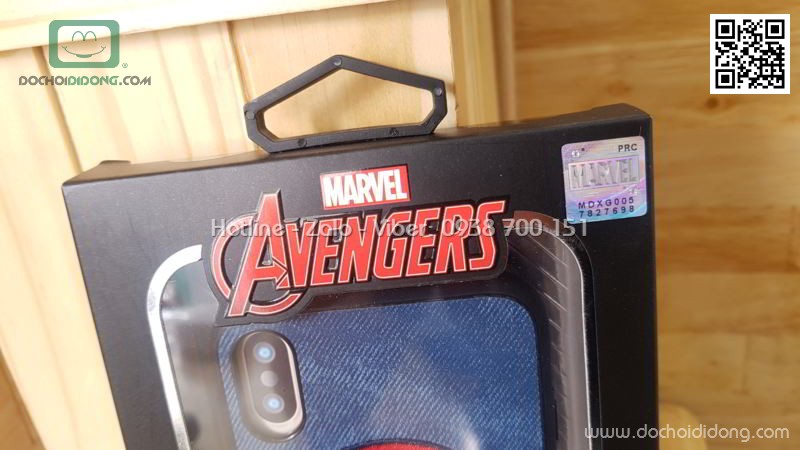 Ốp lưng iPhone X Marvel Avengers lưng vải