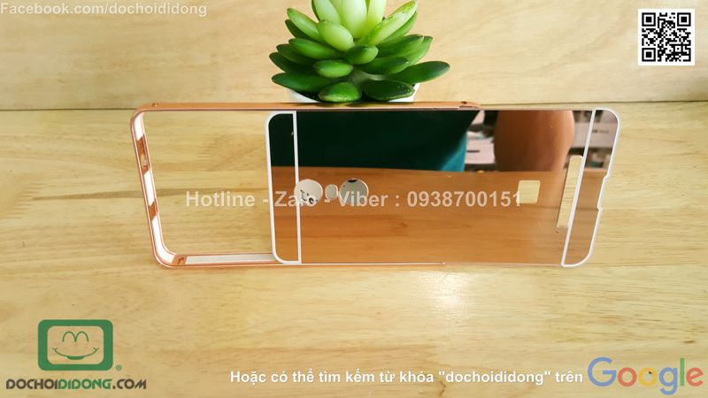 Ốp lưng Xiaomi Redmi Note 3 viền nhôm lưng tráng gương