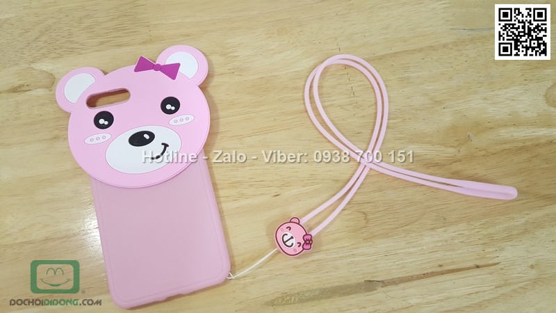 Ốp lưng iPhone 7 Plus dẻo hình thú có dây đeo