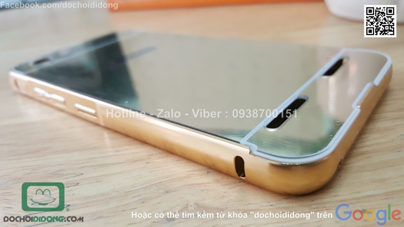 Ốp lưng Lenovo K5 Plus viền nhôm lưng tráng gương