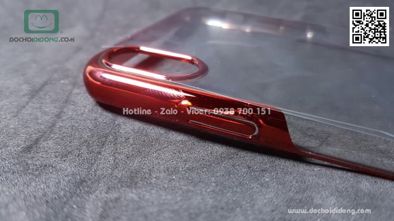 Ốp lưng iPhone XS Max Baseus Glitter trong suốt viền màu