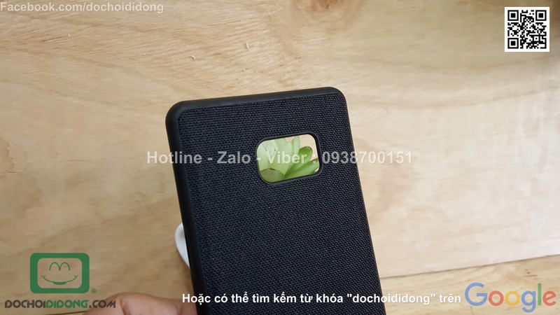 Ốp lưng Samsung Galaxy Note 7 dẻo vân vải bố