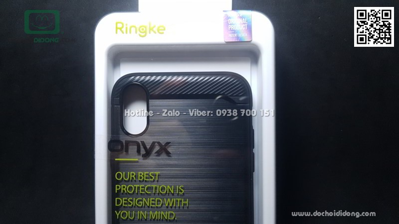 Ốp lưng iPhone Xr Ringke Onyx vân kim loại