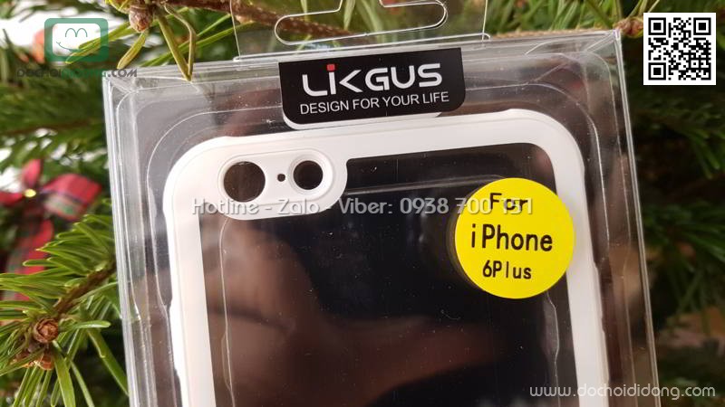 Ốp lưng iPhone 6 6S Plus Likgus lưng kính viền dẻo