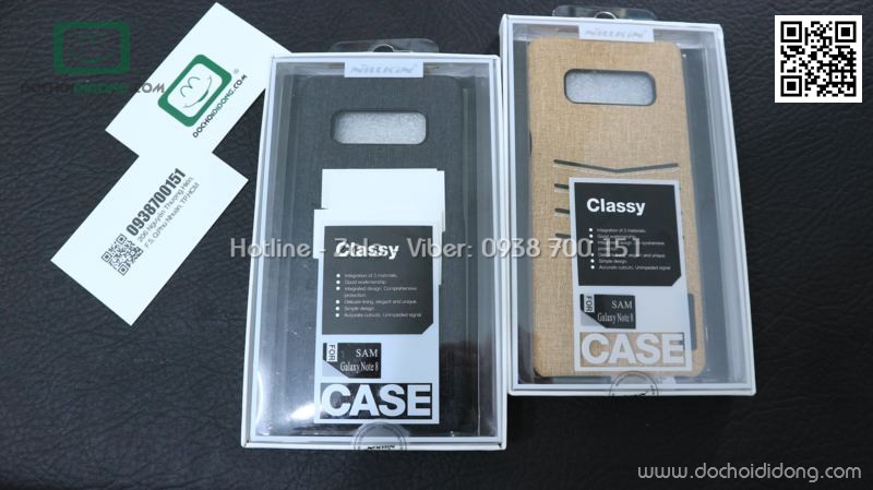 Ốp lưng Samsung Note 8 Nillkin Classy vân vải nhét card