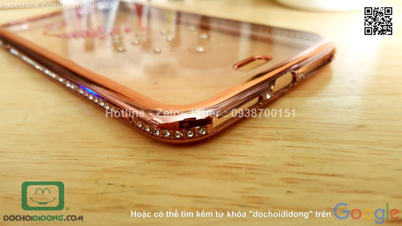 Ốp lưng iPhone 8 Plus đính đá hình con công