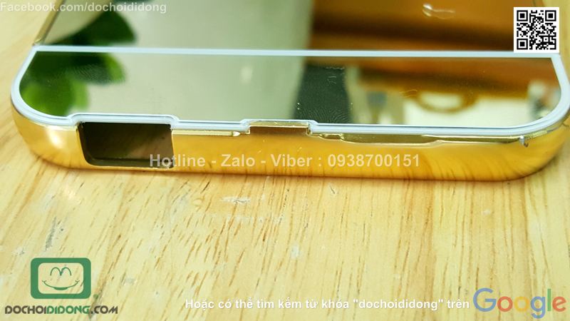 Ốp lưng HTC Desire 820 viền nhôm lưng tráng gương