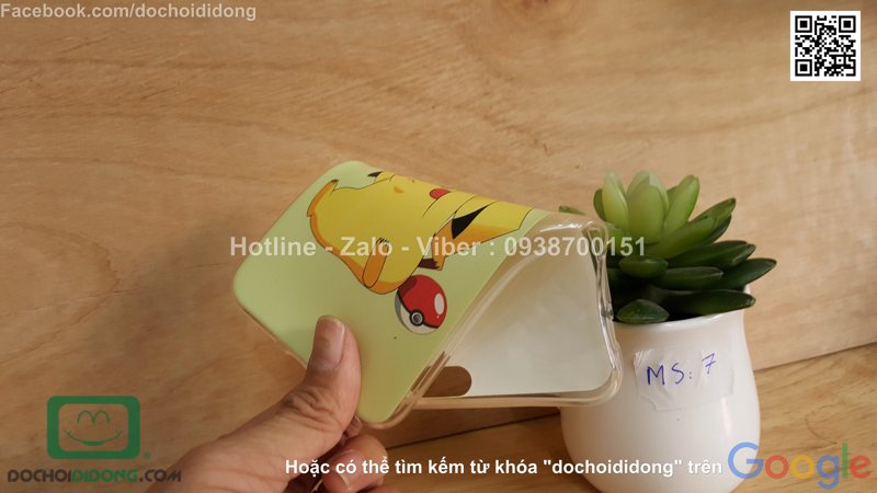 Ốp lưng iPhone 6 6s Plus Pokemon Go dẻo viền trong