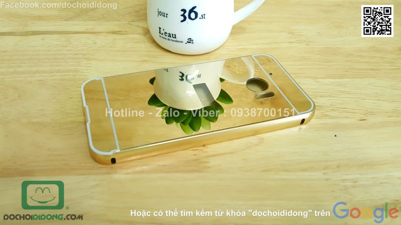 Ốp lưng HTC 10 Lifestyle viền nhôm lưng tráng gương