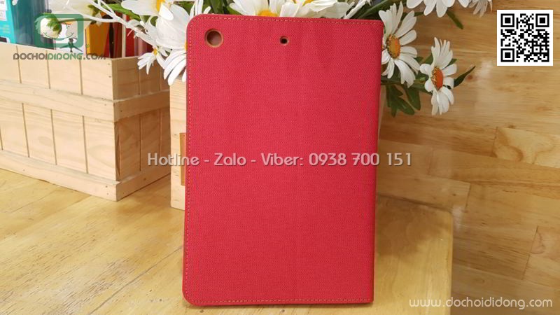 Bao da iPad Mini 1 2 3 Mercury Canvas Diary vân vải nhét card