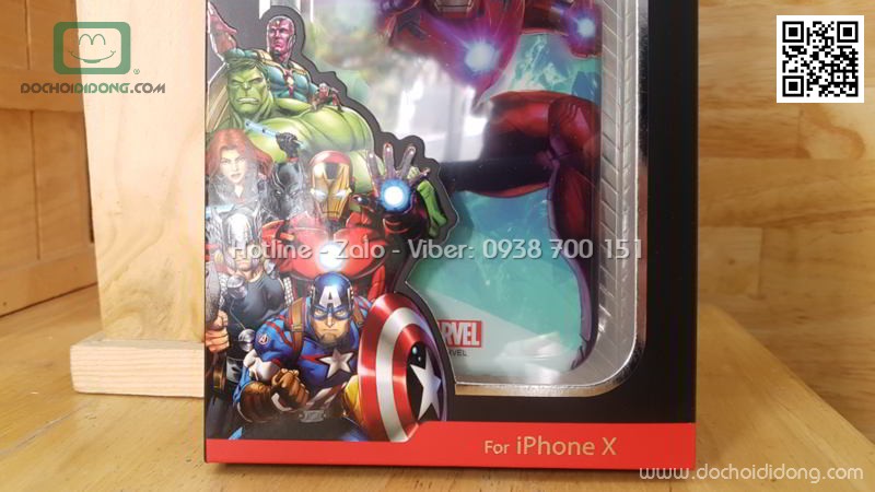 Ốp lưng iPhone X XS Marvel Avengers in 3D 2 lớp