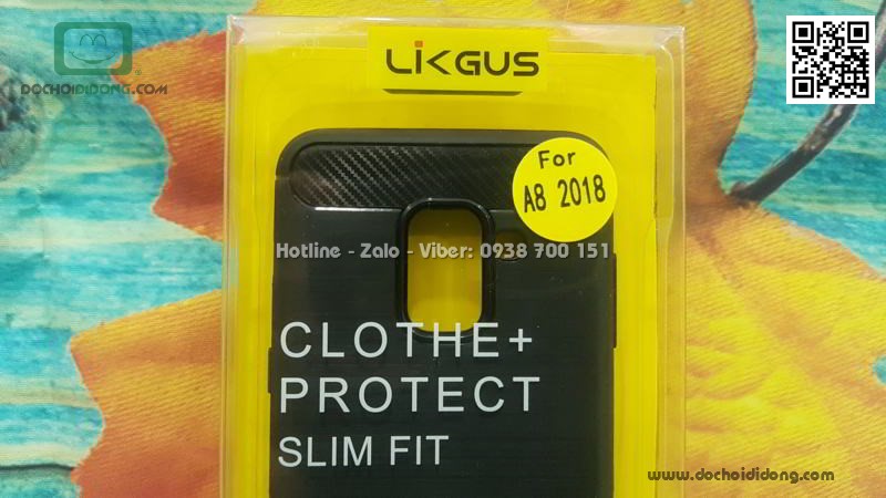 Ốp lưng Samsung A8 2018 Likgus chống sốc vân kim loại