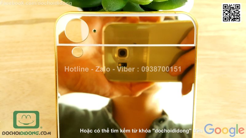 Ốp lưng HTC Desire 826 viền nhôm lưng tráng gương