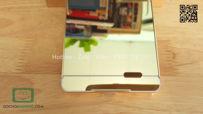 Ốp lưng OPPO R7 Plus viền nhôm lưng tráng gương