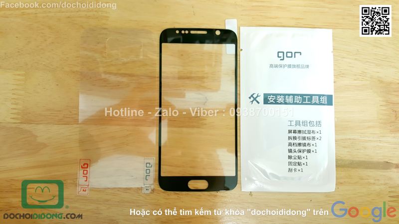 Miếng dán cường lực Samsung Galaxy S6 Gor 9H full màn hình