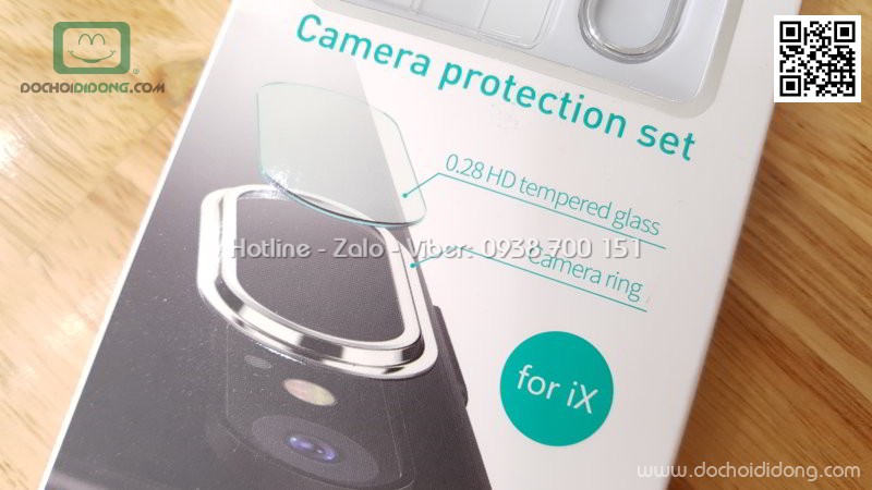 Miếng dán cường lực camera iPhone X Totu kèm ốp viền bảo vệ camera