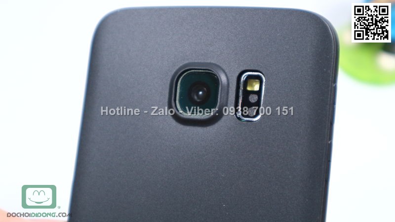 Ốp lưng Samsung Galaxy S6 Edge dẻo nhám đen siêu mỏng bảo vệ camera