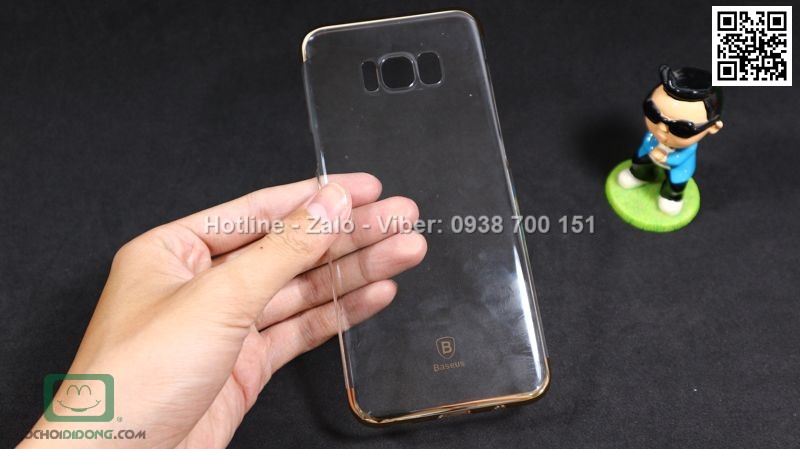 Ốp lưng Samsung Galaxy S8 Plus Baseus Glitter trong suốt viền màu