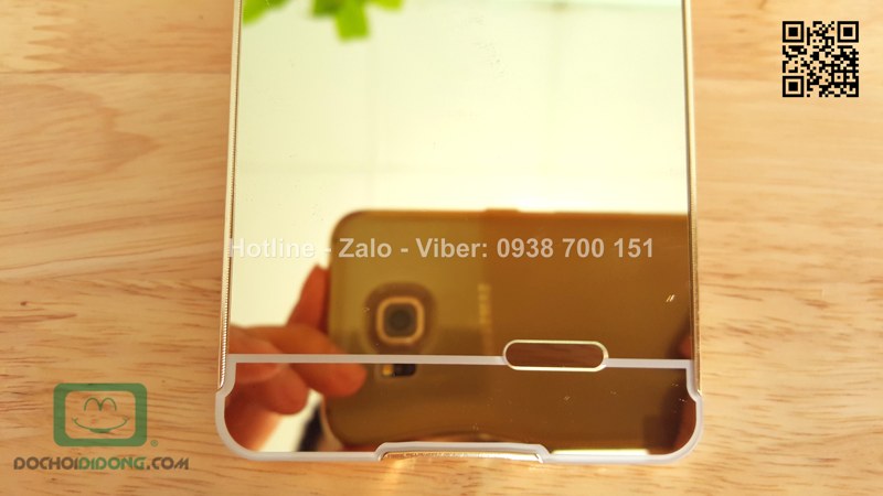 Ốp lưng OPPO R7 viền nhôm lưng tráng gương