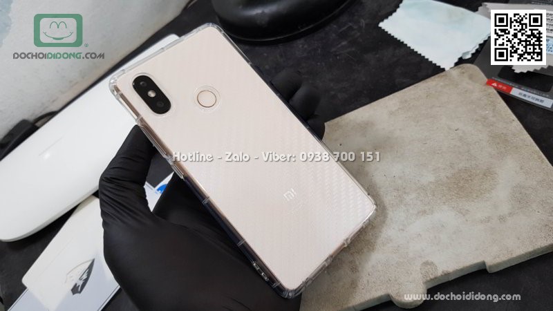 Miếng dán mặt lưng Xiaomi Mi 8 SE vân carbon