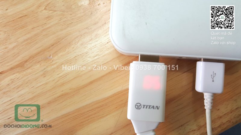 Cáp thông minh MicroUSB Titan hiển thị led kĩ thuật số