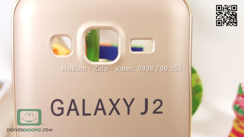 Ốp lưng Samsung Galaxy J2 viền nhôm lưng mịn