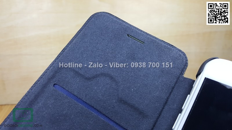 Bao da iPhone 8 Plus Nillkin Qin vân sần