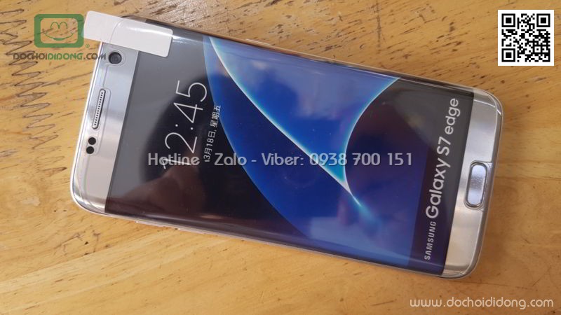 Miếng dán cường lực Samsung S7 Edge Zacase trong suốt keo UV cao cấp