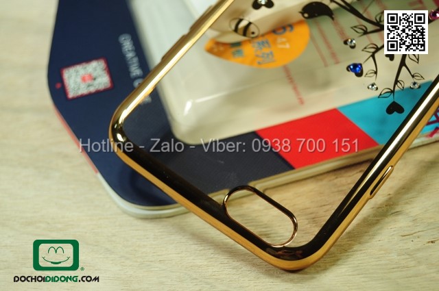 Ốp lưng iPhone 6 Uyitlo dẻo cao cấp đính đá hình con chim