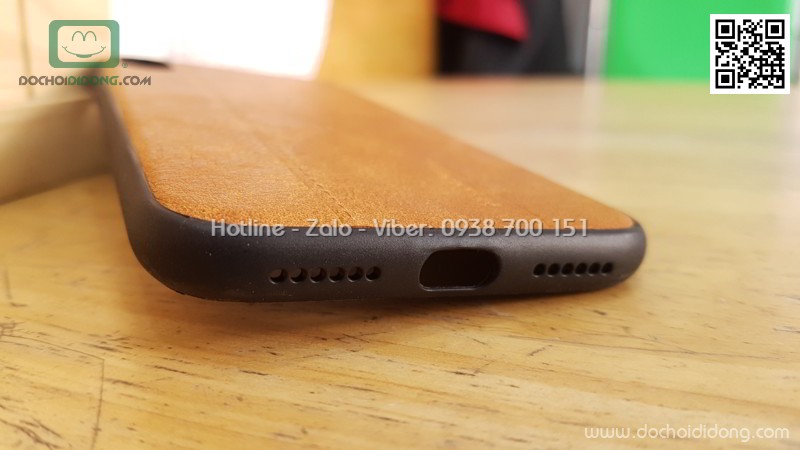 Ốp lưng iPhone X Mean Love lưng da chống sốc