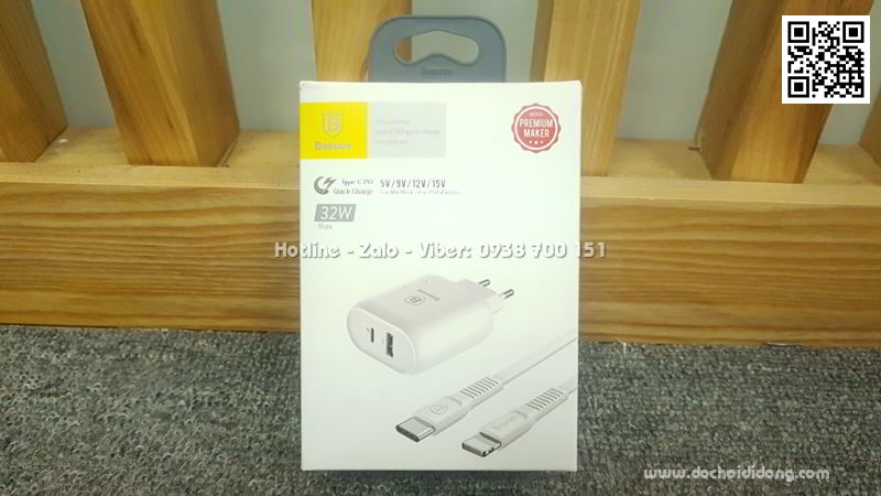 Bộ cáp sạc nhanh iPhone Macbook Baseus Type C PD 3.0 32W