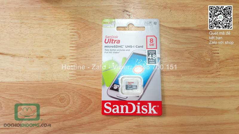 Thẻ nhớ microSD SanDisk Ultra 8GB Class 10