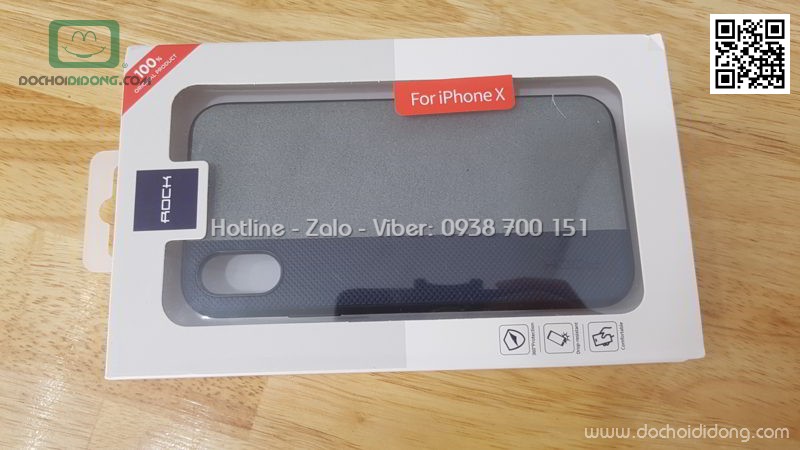 Ốp lưng iPhone X XS Rock Orgin Pro Series lưng vải