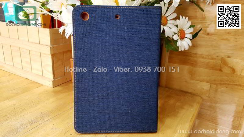 Bao da iPad Mini 1 2 3 Mercury Canvas Diary vân vải nhét card